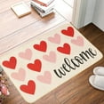 thumbnail image 1 of Valentines Day Doormat, Heart Shaped Welcome Mat, Romantic Non Slip Entrance Rug, Polyester Bathroom and Home Front Door Decoration, Soft Comfortable and Easy to Clean, 1 of 7