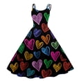 thumbnail image 1 of Valentines Day Dresses Sleeveless A-line with Heart Print Casual Fit Flare Summer Sundress Ginger XL, 1 of 4