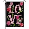thumbnail image 1 of Valentines Day Floral Love Garden Flag 12x18 Inch Double Sided for Outside Small Burlap Holiday Yard Flag, 1 of 6
