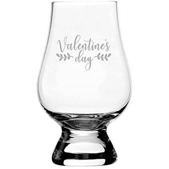 Valentines Day Flourish Valentine's Day Quotes Etched 6.5oz Glencairn Whisky Glass