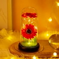 Valentines Day Flower Gifts for Women Sunflowers in Glass Dome, Forever