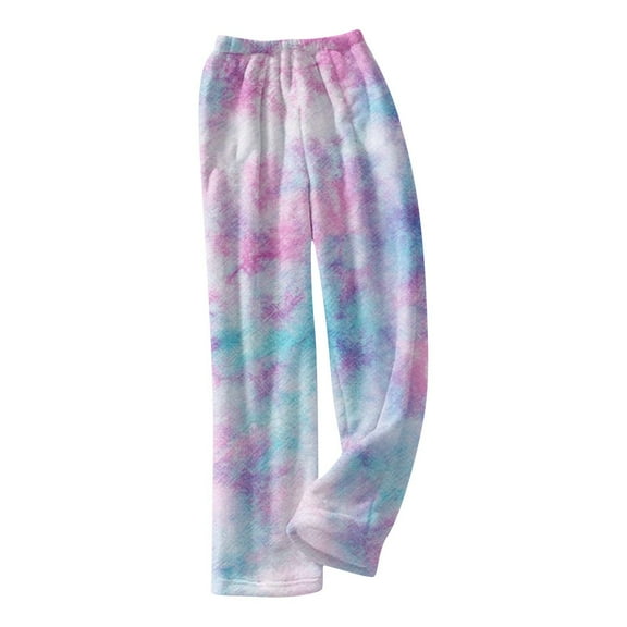 Valentines Day Fluffy Flannel Pajama Pants Women Heart Plush Winter Home Pants Fleece Fuzzy Pajama Bottoms