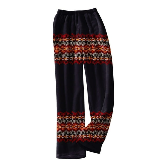 Valentines Day Fluffy Flannel Pants for Women Heart Print Elastic Waist Plush Warm Pj Pants Comfy Loose Soft Fuzzy Pajama Bottoms