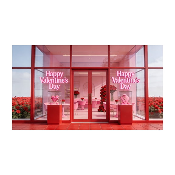 Valentines Day Garage Door Decorations Cover 188.98x82.68 Inch, Red Love Hearts Garage Door Backdrops Banner for Happy Valentine's Day Wedding Anniversary Party Decoration Background Photo