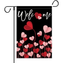 Valentines Day Garden Flag 12.5x18 Double Sided Small Heart Branch Yard Decorative Flags for Outside Garden Flag Burlap Rustic Farmhouse Welcome Flags for Outdoor Lawn Decor Decoration