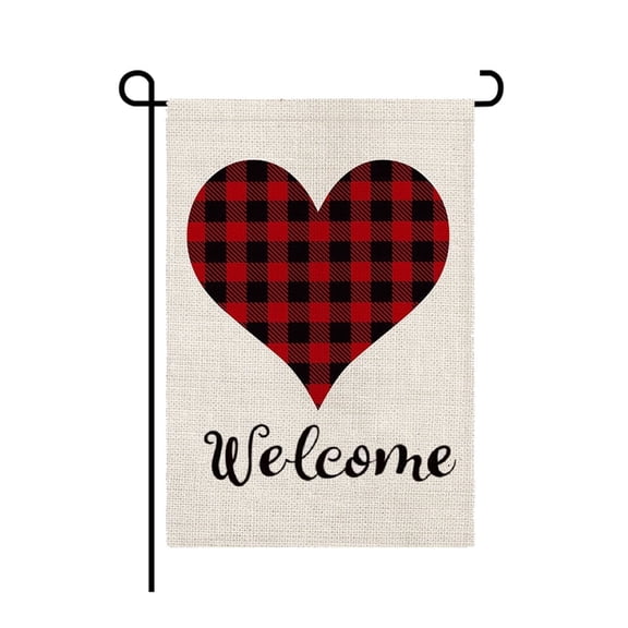 Valentines Day Garden Flag Love Heart Double Sided Flag for Anniversary Wedding Yard Outdoor Decoration 11.8 x 17.7 Inch