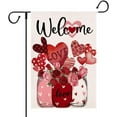 thumbnail image 1 of Valentines Day Garden Flag - Yard Flags for Outside 12.5x18 Double Sided Heaart Tree Happy Valentine''s Day Garden Flag Burlap Farmhouse Welcome Decorative Flags for Outdoor Lawn Decor Decoration Jar, 1 of 6