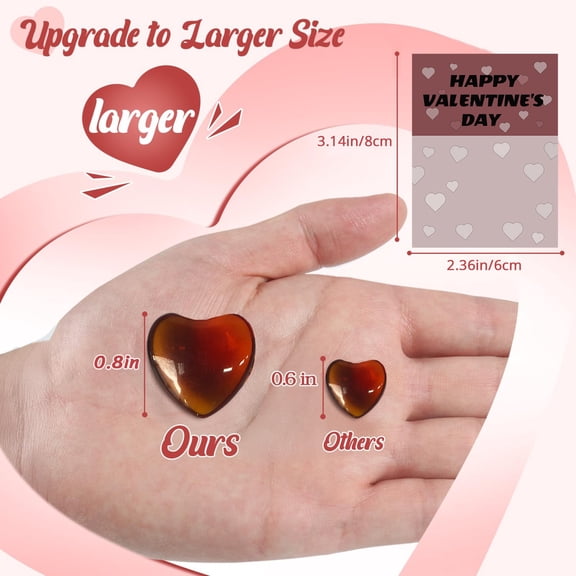 Valentines Day Gem Gifts, 24Pack Prefilled Valentine's Day Cards with Heart-shaped Gemstone for School Classroom Class Party Favor, Valentine Rock Crystal Gift Exchange for Boys Girls