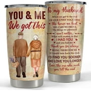 Valentines Day Gift for Him Tumbler 20oz Stainless Steel Double Wall Insulated Couple Travel Mug Gifts for Husband Wedding Birthday Christmas Anniversary Tumbler Gifts for Men