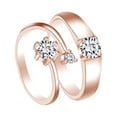 thumbnail image 1 of AFFY Valentines Day Gift Round Shape White Cubic Zirconia 14k Rose Gold Over Sterling Silver Couples Solitaire Engegement Ring, 1 of 1