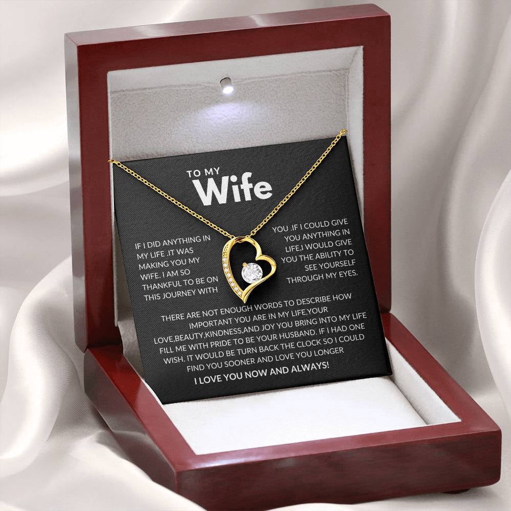 Valentines Day Gift for Wife To My Wife Necklace from Husband with Message Card Love Heart Necklace Wife Birthday Anniversary Valentines Mothers Day Gifts