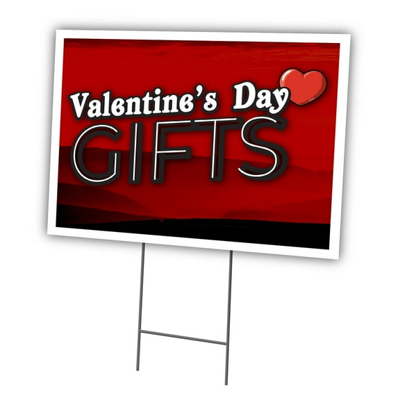 Valentines Day Gifts 12" X 16" Yard Sign & Stake | Advertise Your Business | Stake Included Image On Front Only | Made in The USA