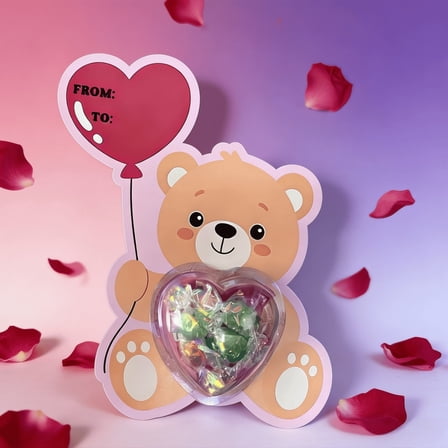 Valentines Day Gifts - 12pcs Valentine's Day Bear Cards with for Party Favor, Valentine Gift Exchange for Boys Girls