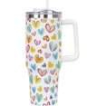 thumbnail image 1 of Valentines Day Gifts 40 oz Tumbler with Handle and Straw Lid,Cute Valentine''s Day Gift for Her Women Girlfriend Wife Love Hearts Vacuum Insulated Leak Proof Stainless Steel Coffee Cup Mug, 1 of 6
