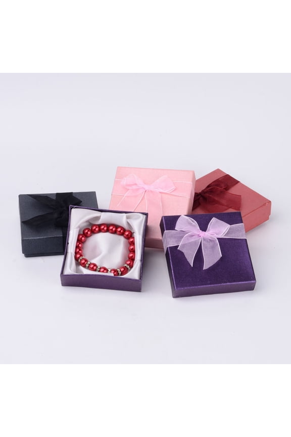 Valentines Day Gifts Boxes Packages Cardboard Bracelet Boxes Mixed Color about 9cm wide 9cm long 2.7cm high DIY