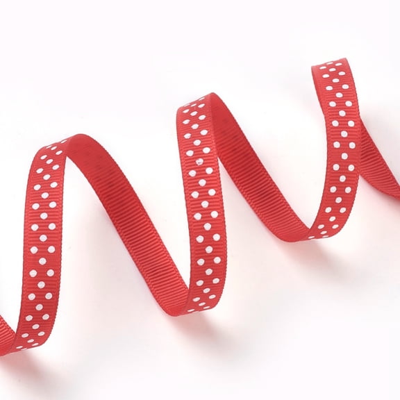 Valentines Day Gifts Boxes Packages Grosgrain Ribbon Red Polka Dot Ribbon three points on an oblique line about 3/8 inch(10mm) wide 50yards/roll(45.72m/roll)