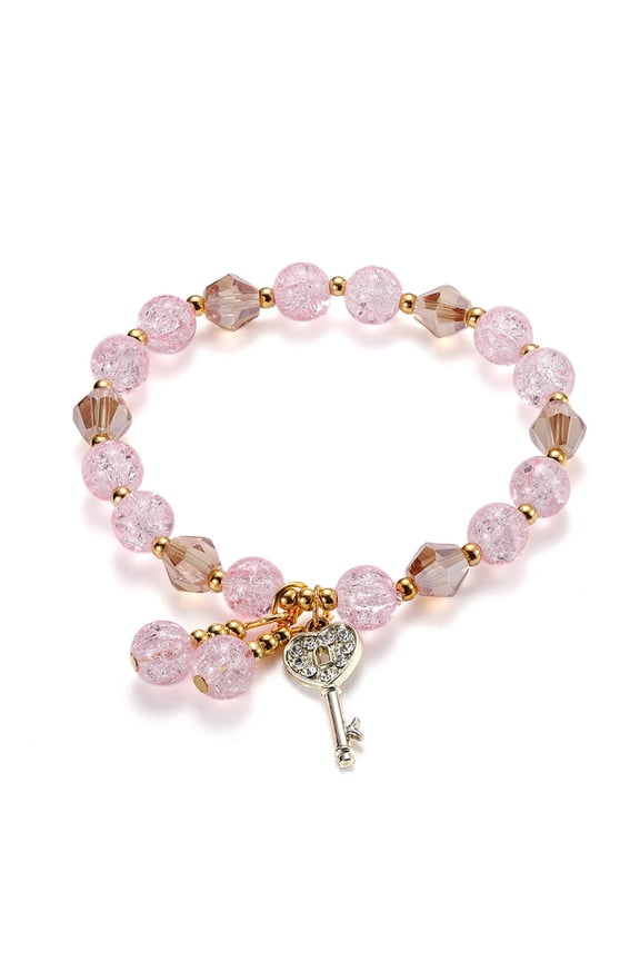Clearance Under $5 Valentines Day Gifts For Her Same Day,Crystal Bracelet,Jade Bracelet,Rose Quartz Bracelets For Women,Rose Quartz Bracelet,Natural Crystal Bracelet(Pink Key