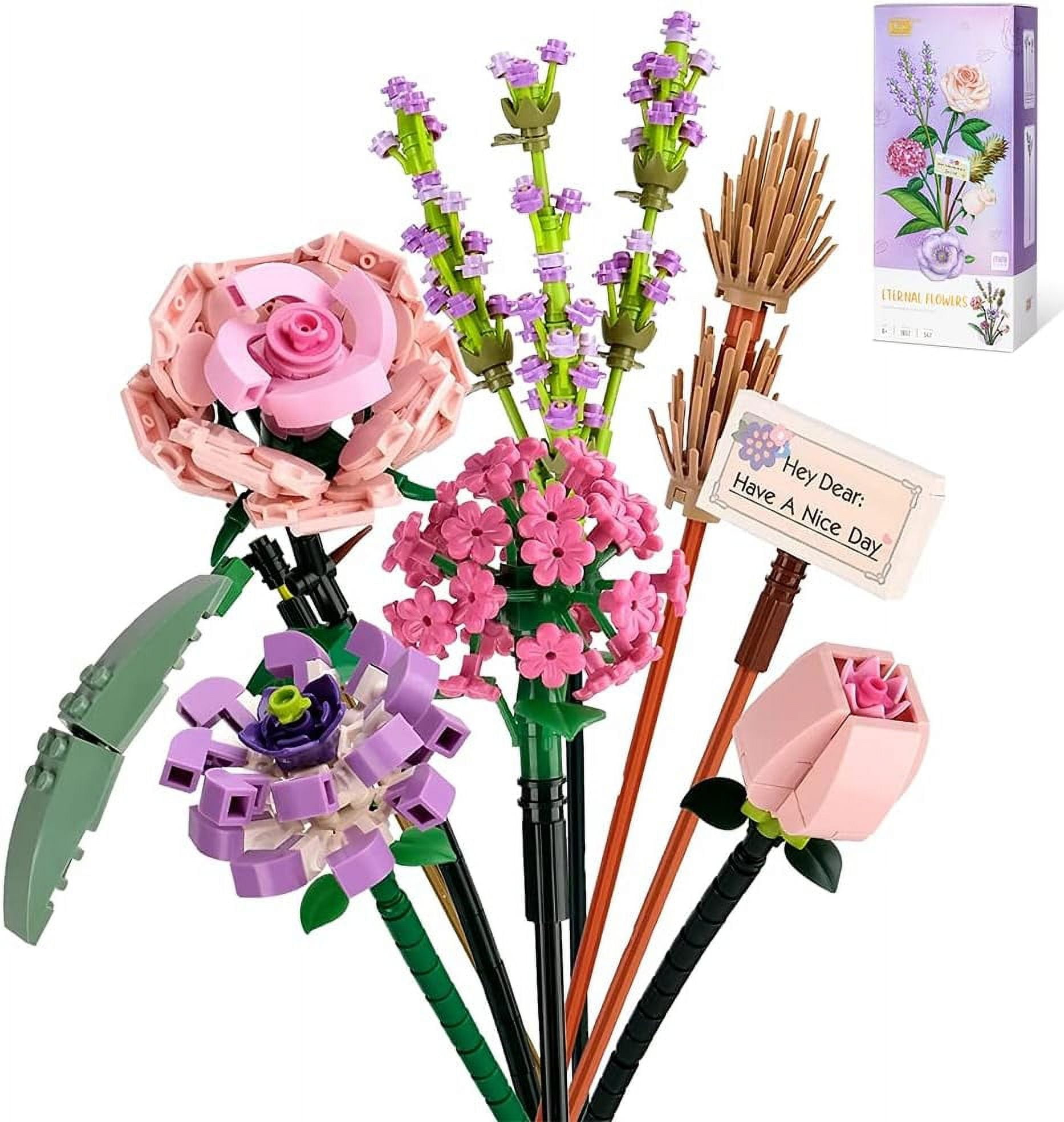  Flower Bouquet Building Kit, Flower Building Blocks, Artificial  Flowers Building Toys Creative Project for Adults Botanical Collection  Compatible with Lego 547 PCS(Lavender/Rose/Hydrangea/Camellia : Home &  Kitchen