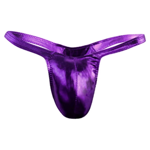 Valentines Day Gifts For Him Mens Underwear Men's Comfortable Sexy Patent Leather Briefs Swimming Trunks Bikini Swimwear Comfort Underwears ,Purple