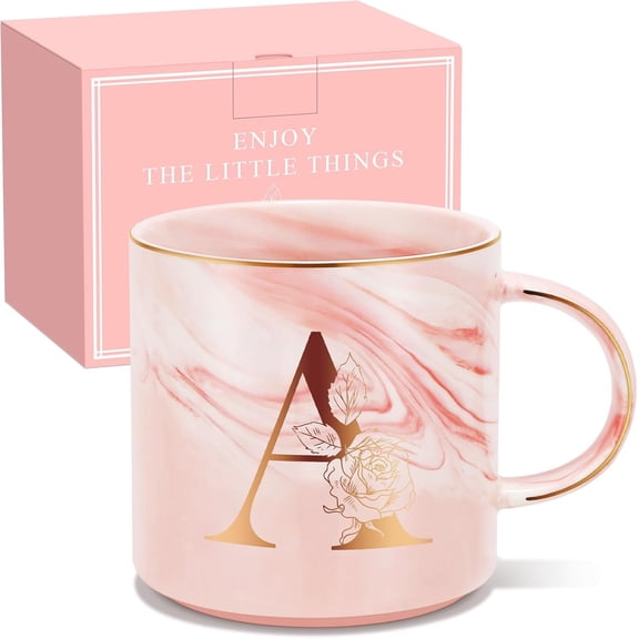 Valentines Day Gifts for Her, Anniversary Birthday Galentines Gifts for Women Mom Grandma  Sister Wife Teacher Coworker, Personalized Initial Customized  Monogrammed A-Z Coffee Mug 12 OZ