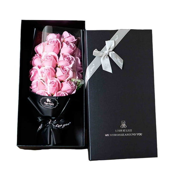 Valentines Day Gifts for Her, Roses Bouquet Artificial Flower, Rose Soap Flower Eternal Flower Present Valentines Day Decorations, Mother's Day Gifts with Gift Box
