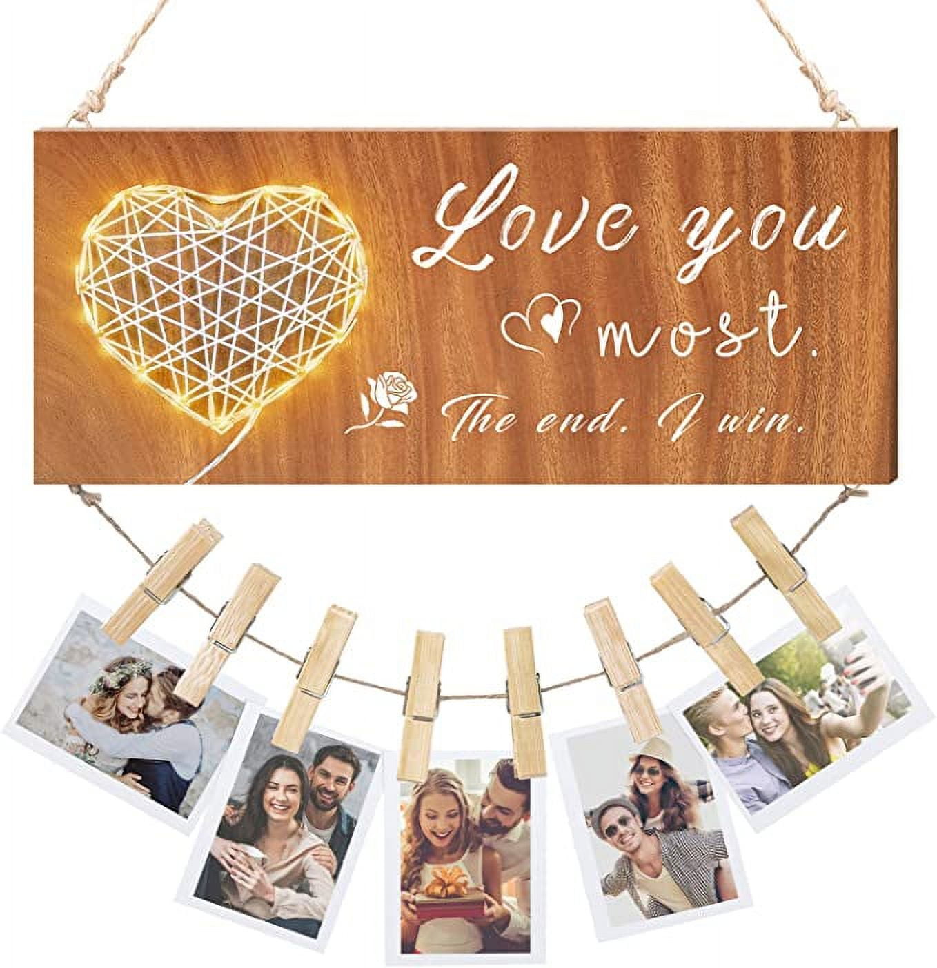 DAISRED Valentines Day Gifts for Boyfriend Girlfriend Husband Wife, Couples  Gifts Picture Frame Couples Christmas Gifts - Love You Most, The End. I