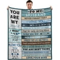 thumbnail image 1 of Valentines Day Gifts for Him, to My Husband Blankets, Valentine's Day Gifts for Husband, Gifts for Him, Husband Gifts from Wife, Super Soft Throw Blankets for Bed and Couch Anniversary Birthday, 1 of 7