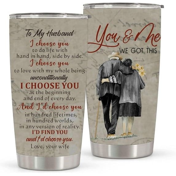 Valentines Day Gifts for Husband, to My Husband Gifts 20 Oz Tumbler, Husband Gifts for Anniversary, Christmas, Birthday, Gifts for Husband from Wife with Sentimental Love