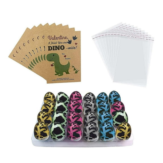 Valentines Day Gifts for Kids - 24 Pack Dinosaur Egg Hatching Card Bulk - Funny Dino Valentine Exchange Cards for Boys Girls Toddler School Class Classroom Party Favors