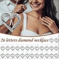 thumbnail image 1 of Holloyiver Necklaces for Women Girls Simple Zircon A-Z Letters Pendant Necklaces Jewelry Crown Pendant Chain Jewelry for Girls, 1 of 7