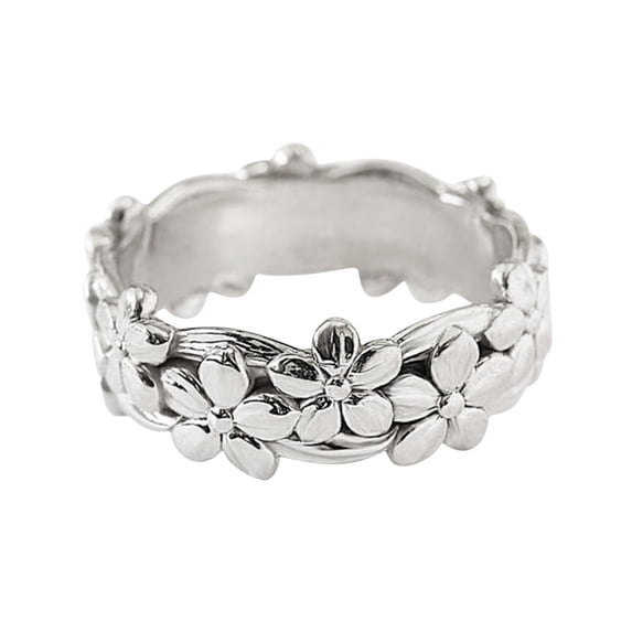 Valentines Day Gifts for Her Rings for Women Flower Shape Around Rings Trend Full Flower Ring Jewelry Rings for Size 5-11 Birthday Gifts for Women Alloy Ring Jewelry
