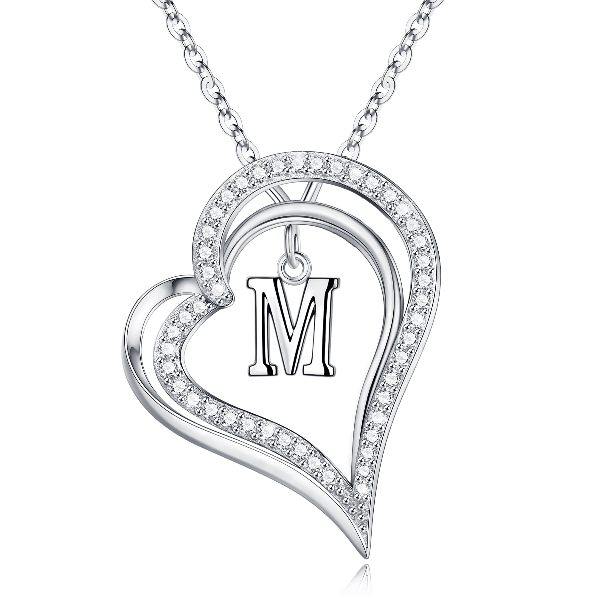 Valentines Day Gifts， S925 Sterling Silver Love Heart Pendant for