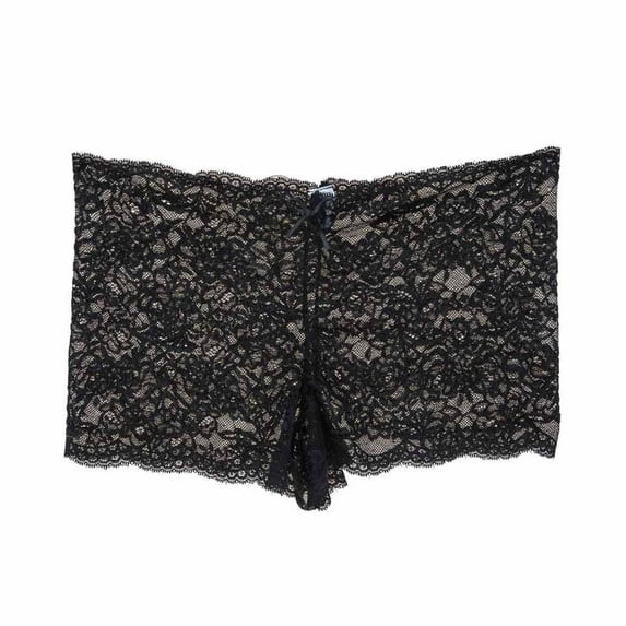 Joau Womens Lace Crotchless Panties Cheeky Boyshort Underwear, Sexy Breathable Soft Stretch Lace See Through No Show Low-Rise Hipster Panties Lingerie