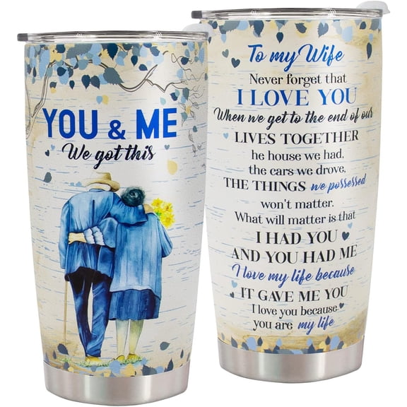 Valentines Day Gifts for Him Her - Stainless Steel Tumbler 20oz Gifts for Wife - Birthday Gift for Husband & Anniversary for Him - Wife Birthday Gift Ideas - Gift for Girlfriend Boyfriend