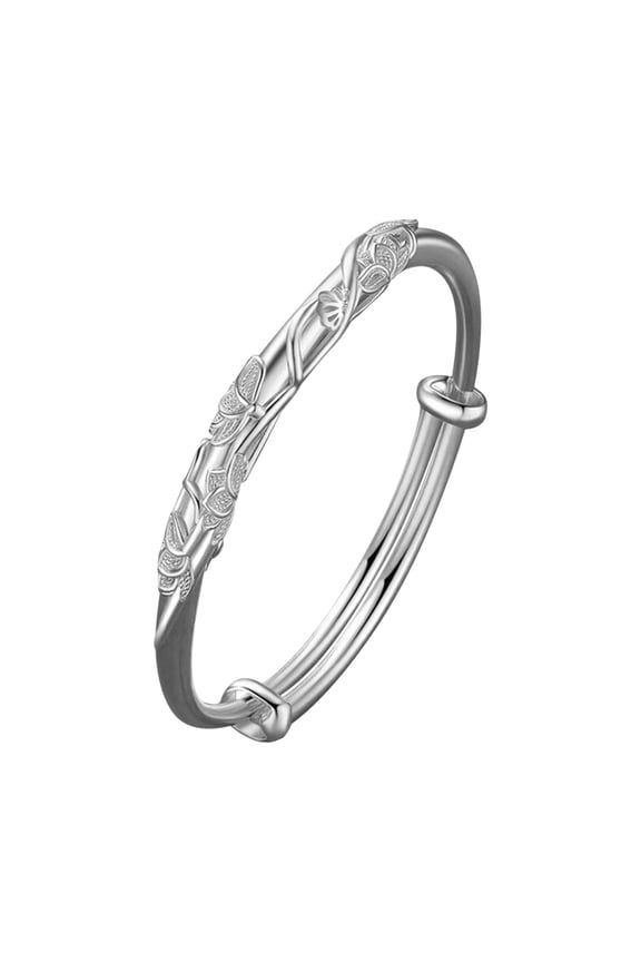 Valentines Day Gifts, Sterling Silver Bangle Bracelets for Women Fashion Jewelry Simple Adjustable 925 Silver Cuff Bangles for Women Mom Wife Valentine Mothers Day ,Gifts for Girlfriend Boyfriend