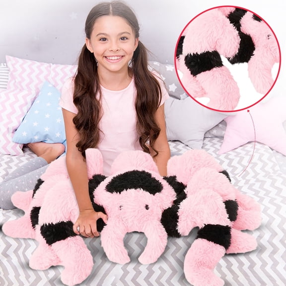 Valentines Day Gifts Tarantula Spider Plush Toys Pink Black 45" Adorable Soft Stuffed Doll Gifts for Best Friend