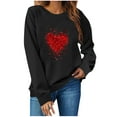 thumbnail image 1 of Valentines Day Gifts! Titcea Valentines Sweaters Women Crew Neck Long Sleeve Heart Print Sweater Loose Comfort Casual Heart Shirts Couple Sweatshirt, 1 of 4
