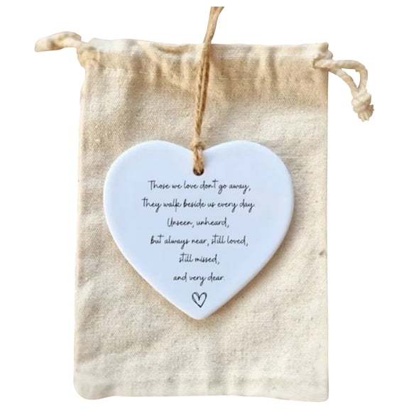 Valentines Day Gifts, Valentine's Day 2D Flat Acrylic Heart Pendant, 1 Set W/ Burlap Sack, Keepsake Ornament - Never Forget The Difference You Made Message, Acrylic Material - For