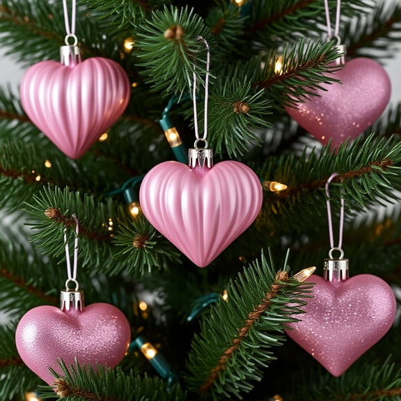 Valentines Day Gifts,Valentines Day Decorations,12Pcs Valentines's Day Heart Ornaments Romantic Heart Hanging Decoration Heart Valentines's Day Party Decoration(Pink)