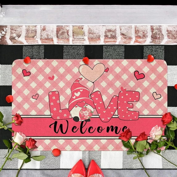 Valentines Day Gifts Valentines Door Mat Outdoor 30X17 Inches Valentines Day Welcome Mat, Indoor Outdoor Entrance Home Front Porch Rugs Valentines Day Decor