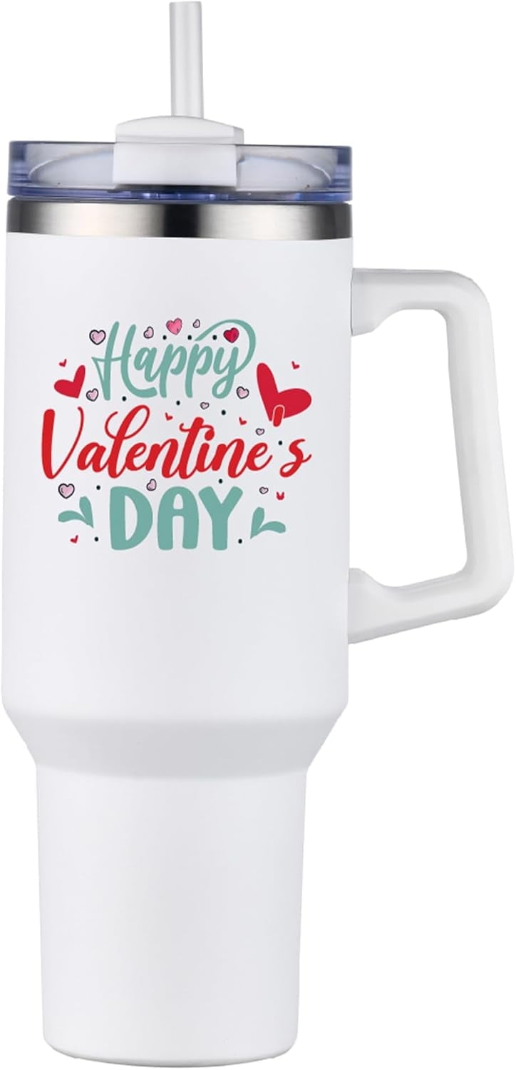 Valentines Day Gifts for Wife from Husband, 40 oz Tumbler with Handle and Straw, Travel Mug, Insulated Tumblers - Romantic Gifts for Her, Birthday Gift for Wife - Cute Mug, I Love You Gifts for Her