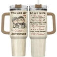thumbnail image 1 of Valentines Day Gifts for Wife Husband, Old Couple 40 Oz Tumbler with Handle, To My Wife Valentines Cup, Cartoon Movie Characters Mug, Gifts for Movie Lovers, 1 of 6