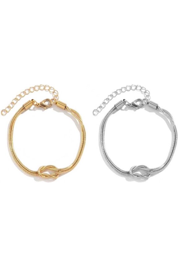 Valentines Day Gifts for Women Her - Bracelets for Women Matching Bracelets for Couples 14K Gold Plated Love Knot Bracelet Dainty Forever Infinity Bracelets Friendship Jewelry Gifts