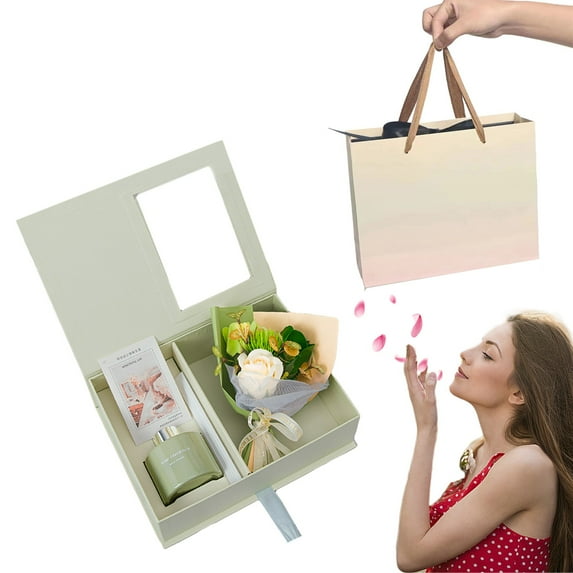 Valentines Day Gifts for Women Girlfriend Her, Relaxing Spa Rose Gift Box Set , Unique Gifts for Her, Friends, Mom, Sister, Coworker, Wife, Girlfriend, Happy Birthday Gift Ideas, Mothers Day(Green,b)