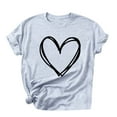 thumbnail image 1 of Valentines Day Gifts Zpanxa Valentines Shirts for Women, Cute Casual Summer Tops, Graphic Tees for Teen Girls, Ladies Tops and Blouses, Fashion Short Sleeve Heart Shirts Gray S, 1 of 3
