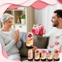 Valentines Day Gifts for Her Forever Rose for Women Mom Wife Romantic Eternal Rose Light Up Rose In Glass Dome Rose Flowers Gift