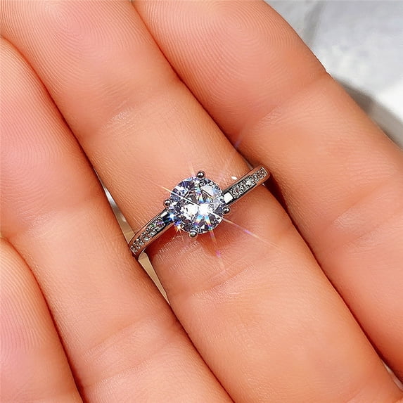 Valentines Day Gifts for Her Rings for Women Womens Diamond Sparkling Zirconia Jewelry Engaged Ring Ring Gifts Clearance Birthday Gifts for Women
