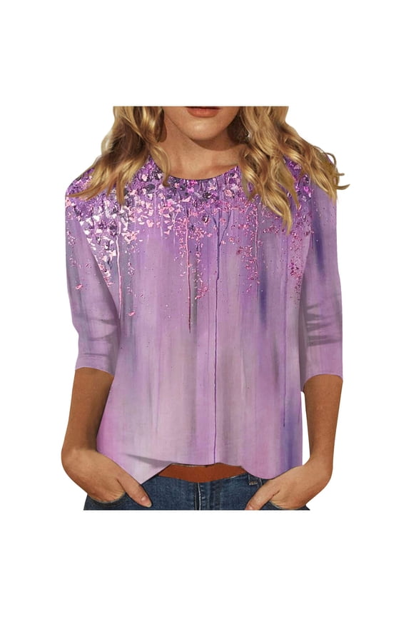 Valentines Day Gifts for Her Three Quarter Sleeve Cool Beach Tops for Women Plus