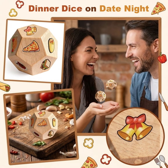 Valentines Day Gifts for Him Her, Stocking Stuffers for Men Women Adults, Anniversary Birthday Gifts for Men Women, Food Dice