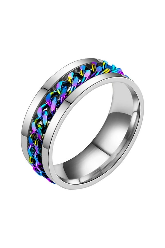 Valentines Day Gifts for Him Rings for Men Ring Set Chain Rotation Ring Titanium Ring Clearance Birthday Gifts for Men